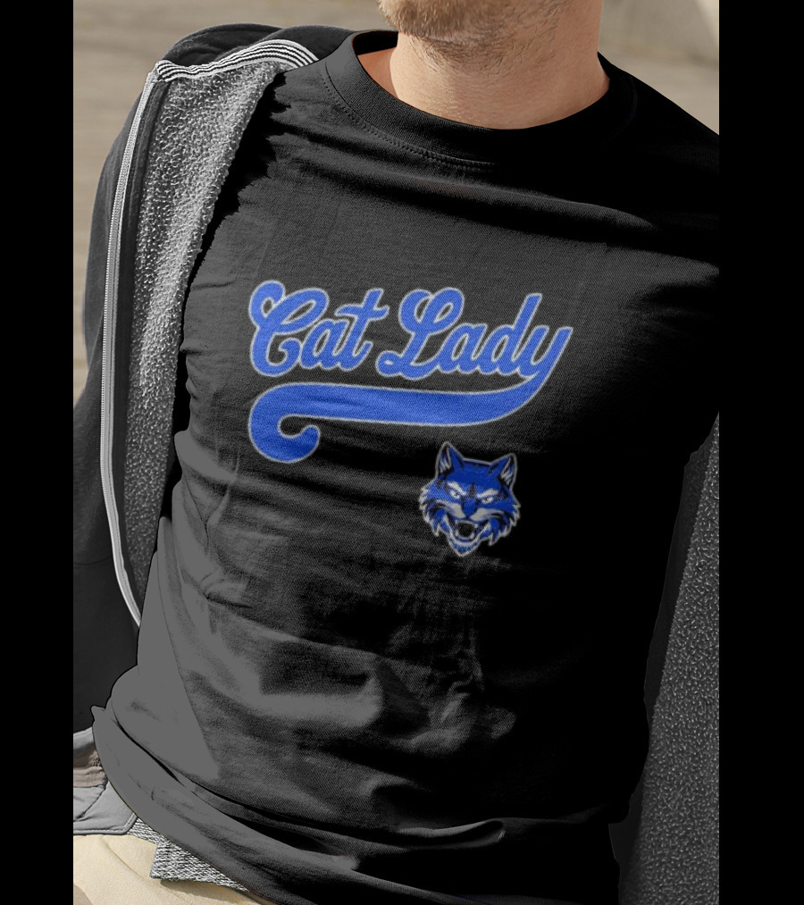 Cat Lady Wildcat Baseball Team T-Shirt