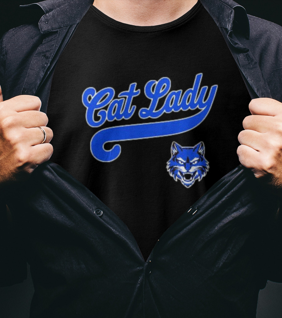 Cat Lady Wildcat Baseball Team T-Shirt