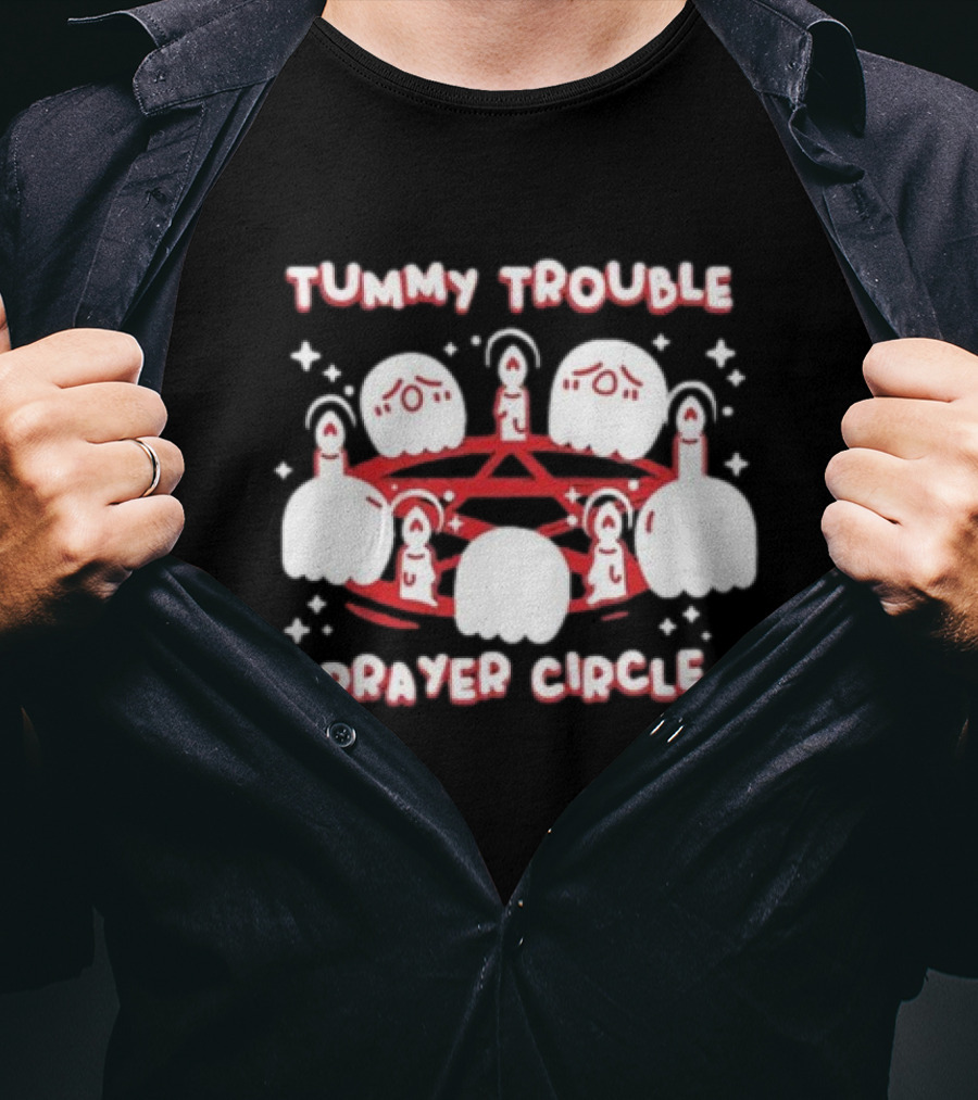 Tummy Trouble Prayer Circle Candle Creatures Ritual T-Shirt