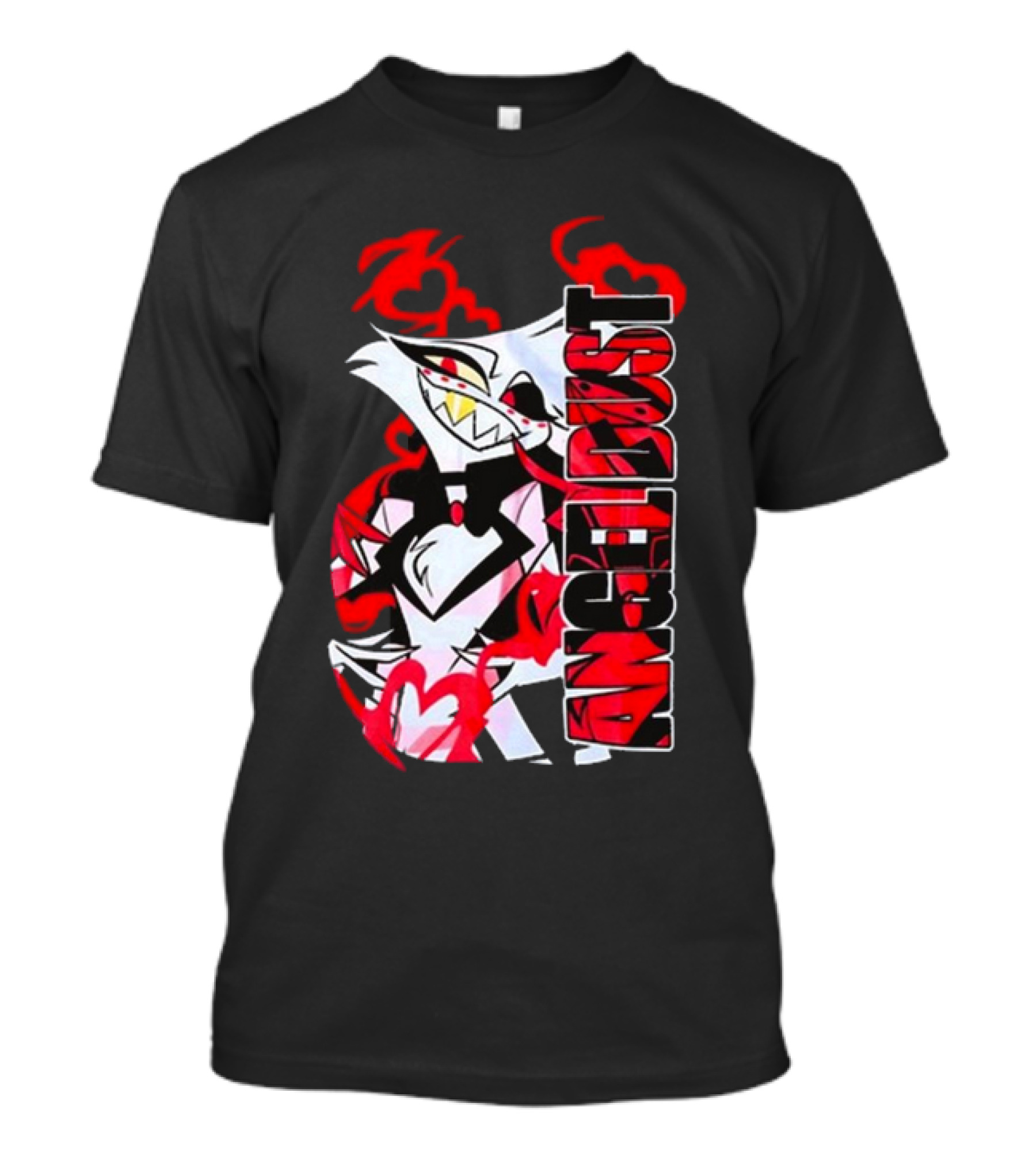 Hazbin Hotel Angel Dust Character With Red Flames T-Shirt