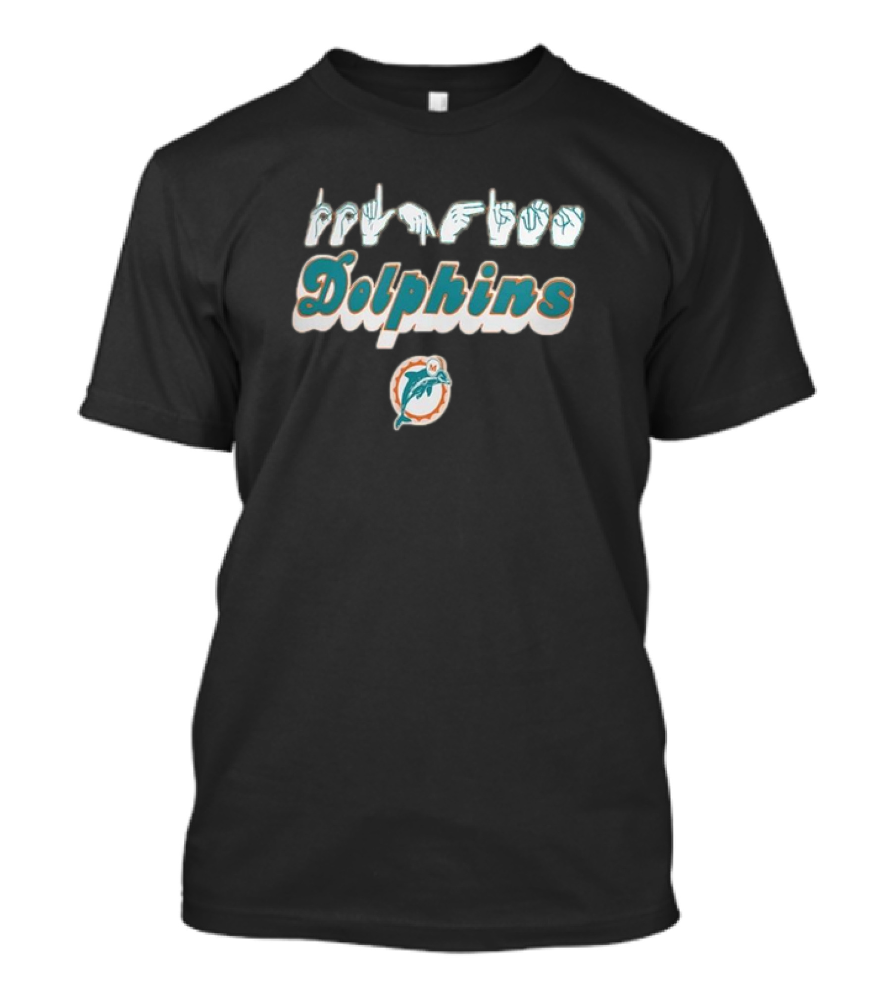 Miami Dolphins NFL ASL Love Sign American Sign Language Homage T-Shirt