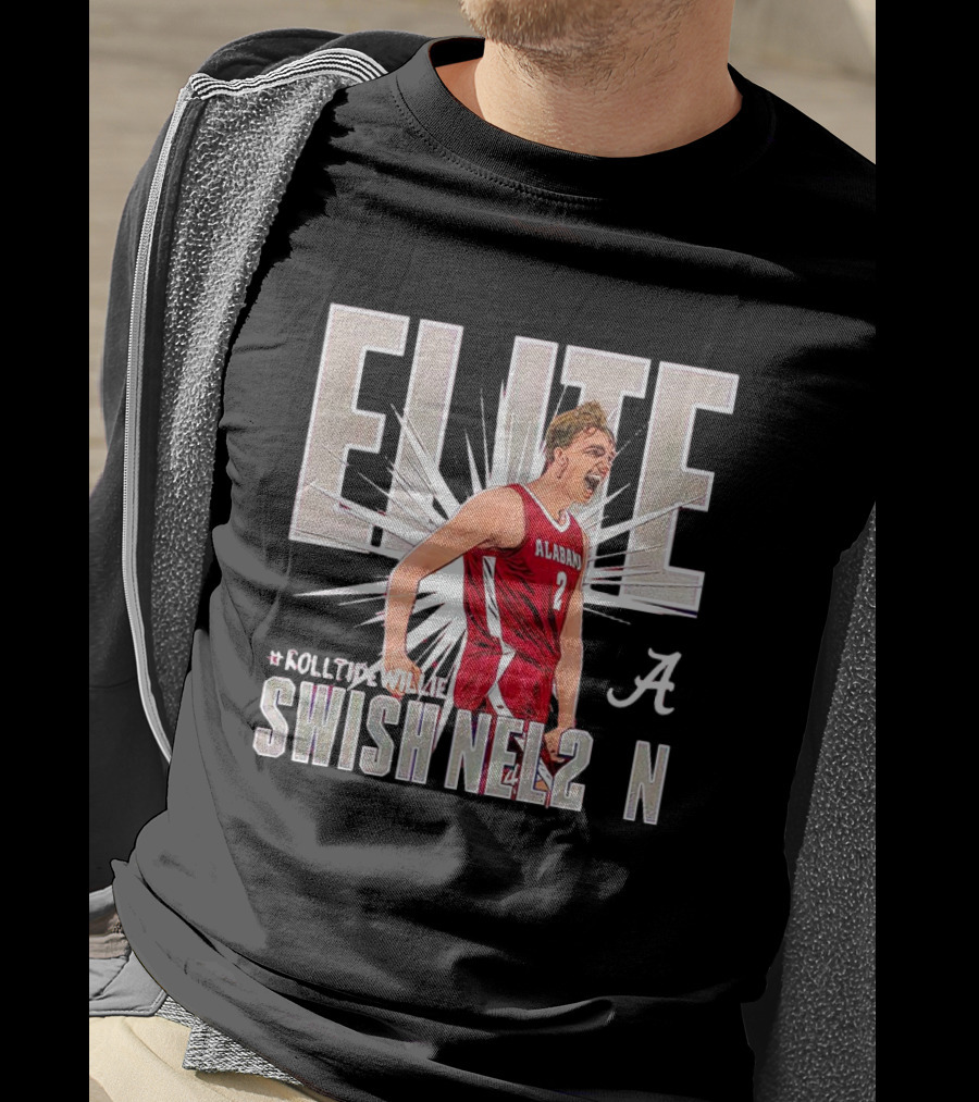 ELITE Alabama Crimson Swish Nel2n #RollTideWillie T-Shirt