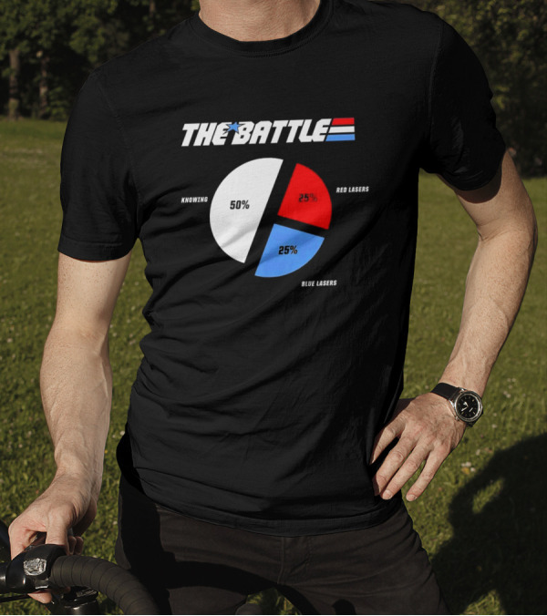 GI Joe Knowing Is Half The Battle Pie Chart Red Lasers Blue Lasers T-Shirt