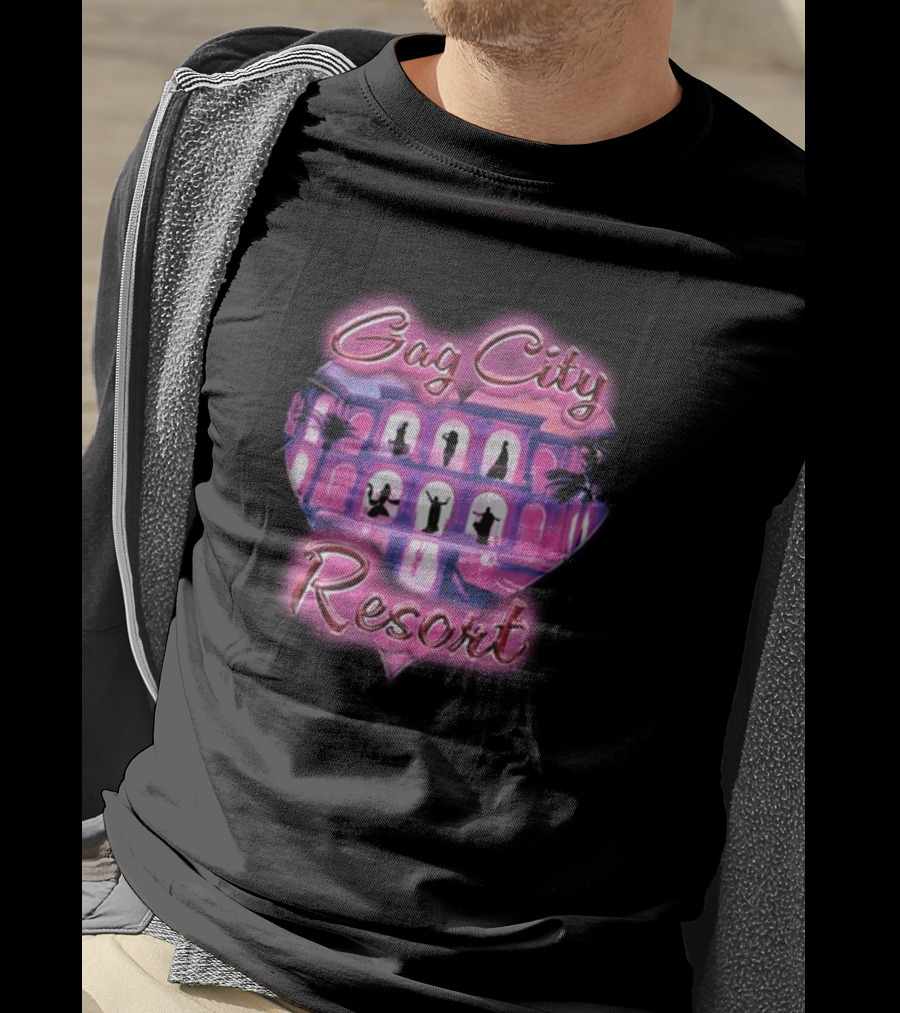 Gag City Resort Heart Silhouette Scene T-Shirt