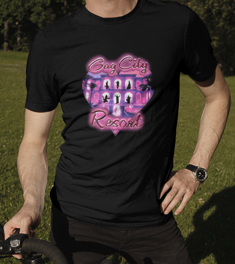 Gag City Resort Heart Silhouette Scene T-Shirt