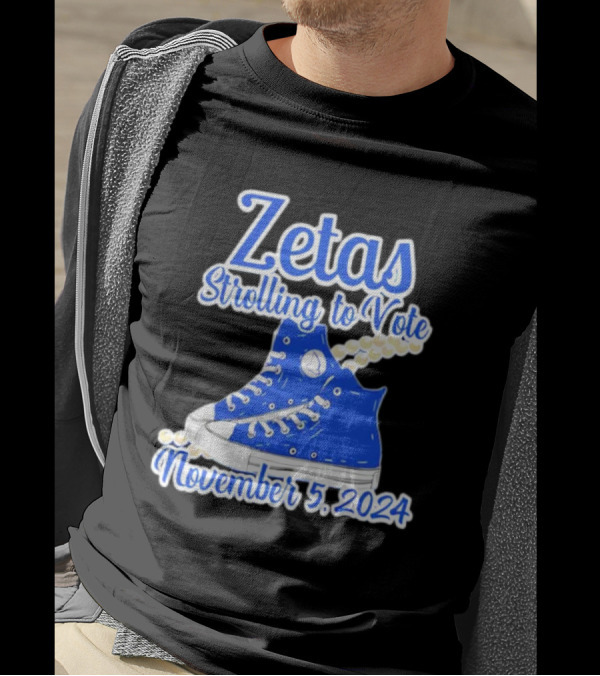 Zetas Strolling To Vote November 5 2024 Blue Sneakers T-Shirt