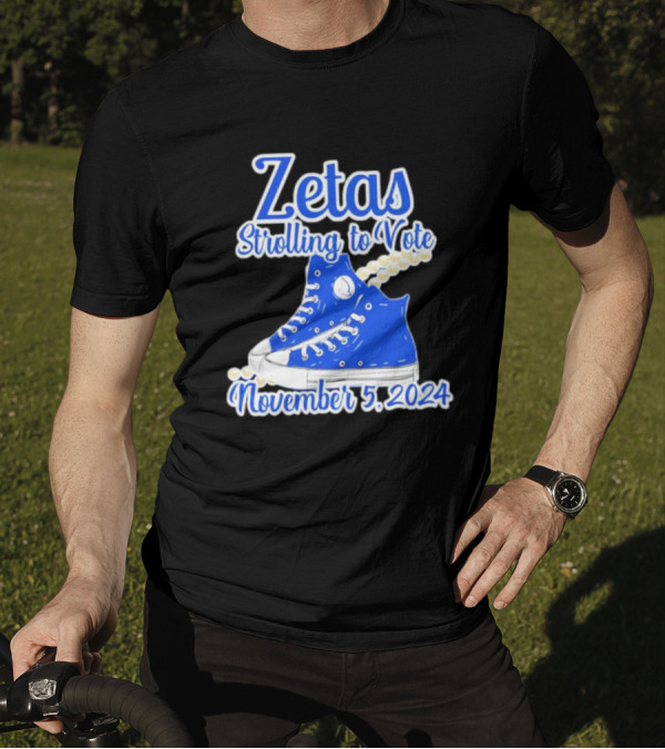 Zetas Strolling To Vote November 5 2024 Blue Sneakers T-Shirt