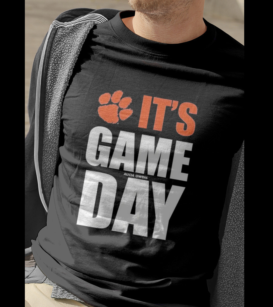 Clemson Tigers It's Game Day Paw Print Alicia Owens T-Shirt