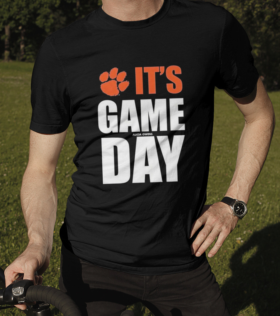 Clemson Tigers It's Game Day Paw Print Alicia Owens T-Shirt