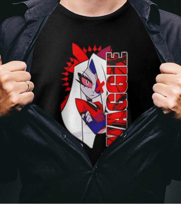 Hozier Hazbin Hotel Vaggie Character Red And White T-Shirt