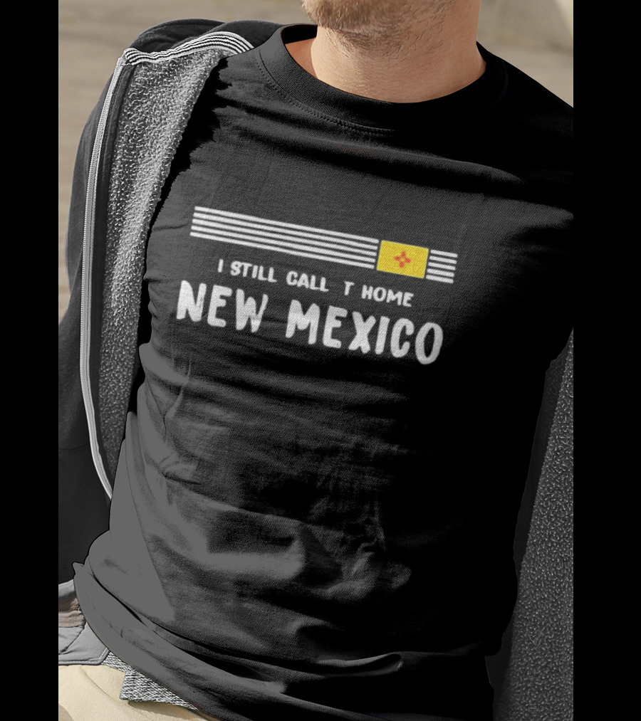 I Still Call It Home New Mexico Flag Horizontal Stripes Zia T-Shirt