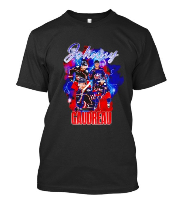 Johnny Gaudreau Columbus Blue Jackets Lightning Action T-Shirt