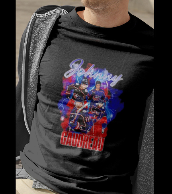 Johnny Gaudreau Columbus Blue Jackets Lightning Action T-Shirt
