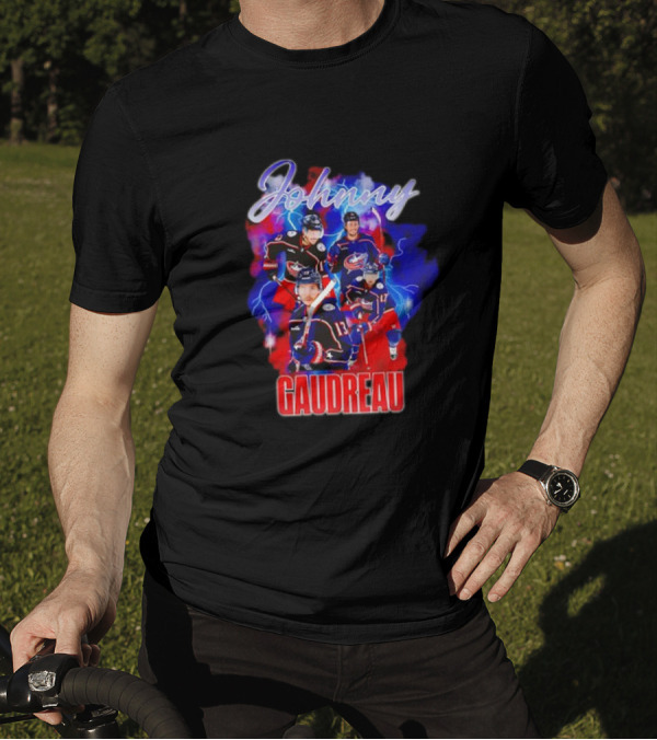 Johnny Gaudreau Columbus Blue Jackets Lightning Action T-Shirt