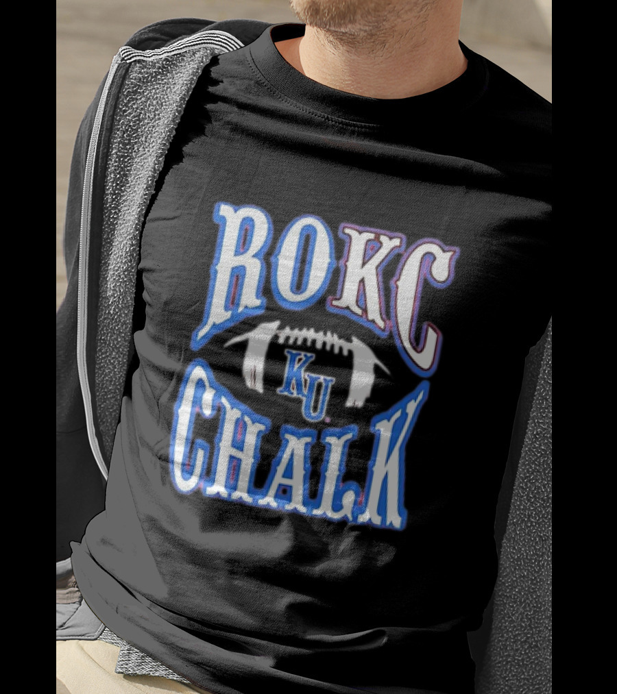 KU Rock Chalk Football Kansas Jayhawks T-Shirt