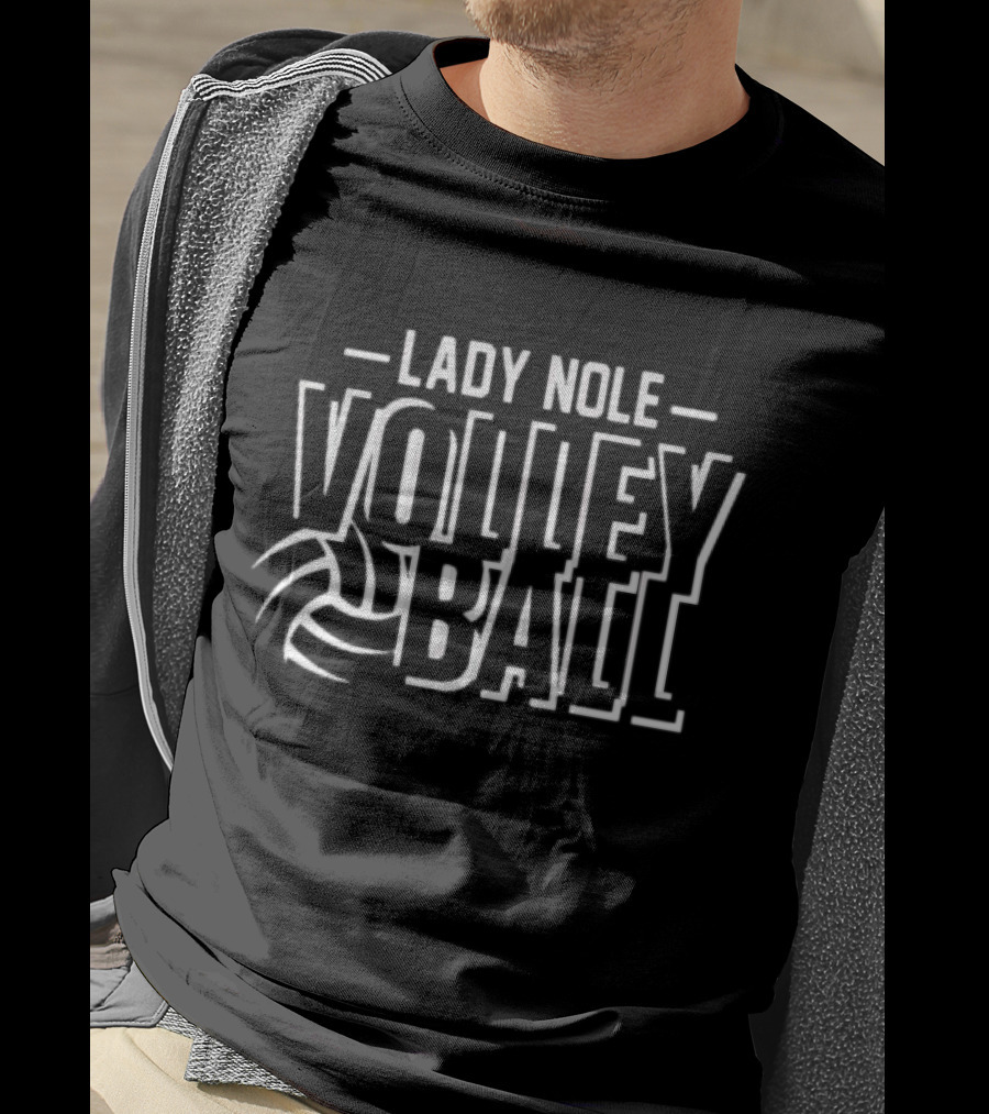 Lady Nole Volleyball Graphic Text With Volleyball T-Shirt