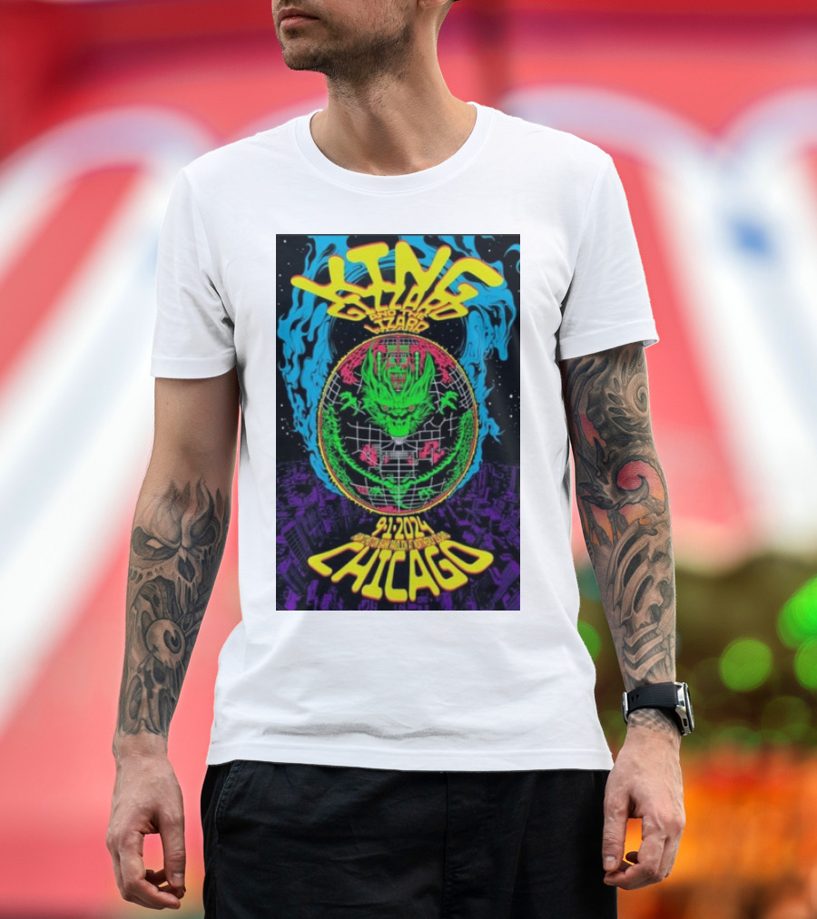 King Gizzard And The Lizard Wizard Chicago Sep 1 2024 Northerly Island Tour T-Shirt