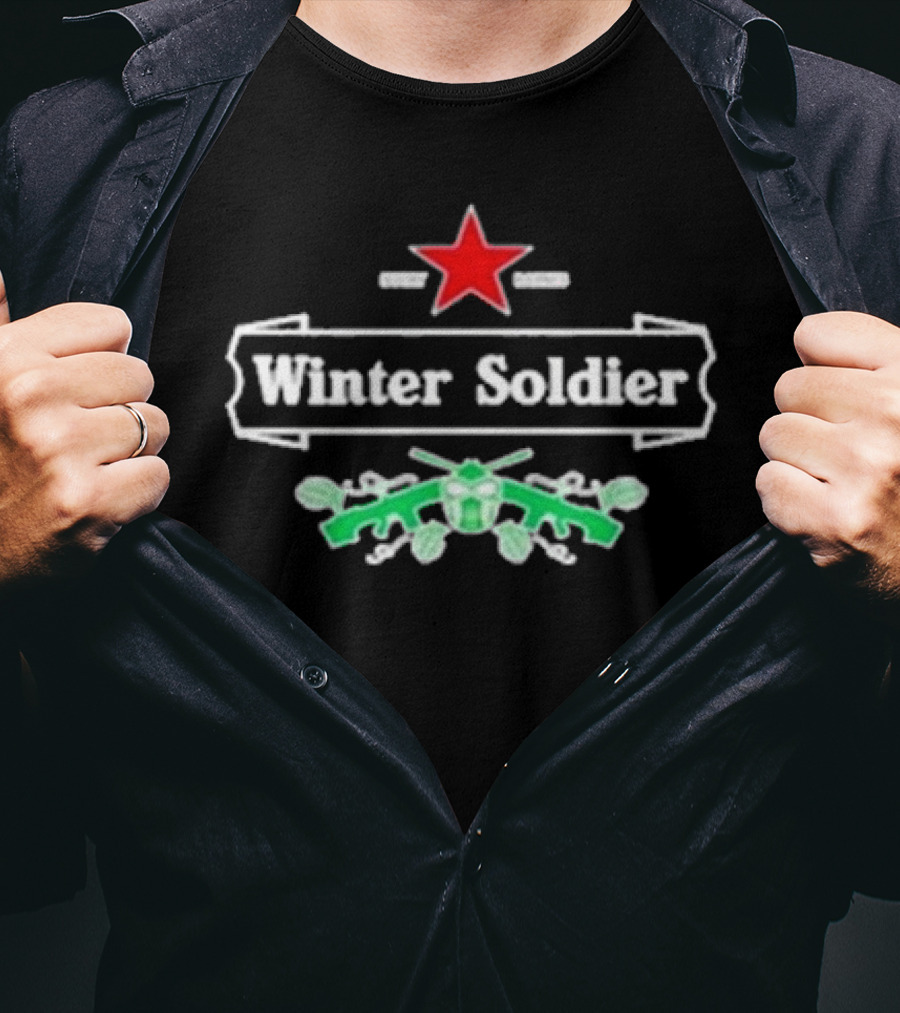 Winter Soldier Bucky Barnes Star Beer Emblem T-Shirt