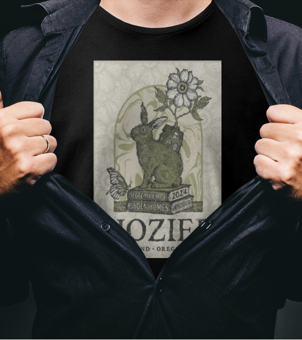 Hozier September 4, 2024 Hayden Homes Bend Oregon Rabbit And Flower T-Shirt