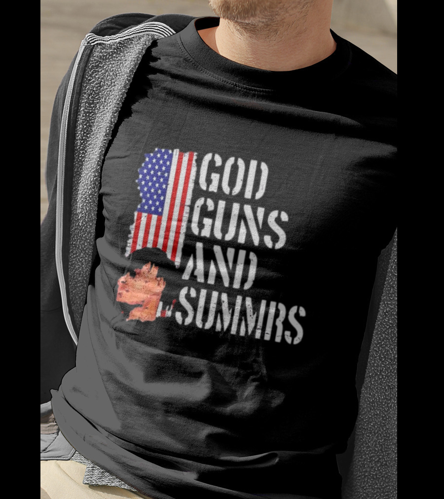 Kankan God Guns And Summrs American Flag Iconic T-Shirt