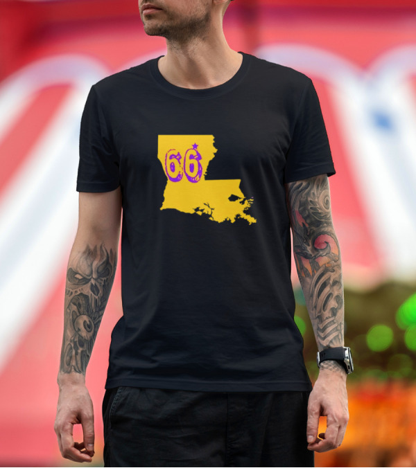 Premium T-Shirt: Louisiana State 66 Will Campbell LSU Tigers Map Outline T-Shirt Louisiana State 66 Will Campbell LSU Tigers Map Outline T-Shirt