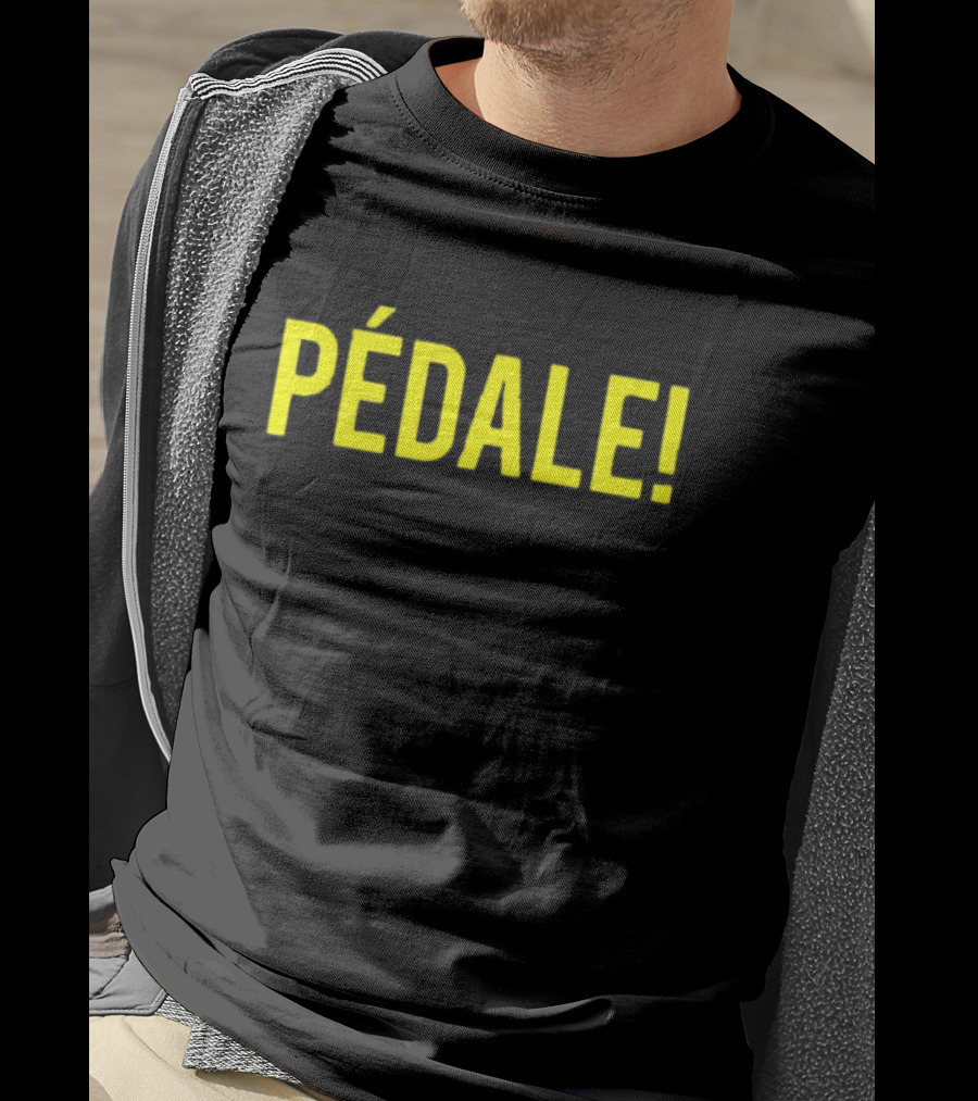 Pédale Bold Yellow Exclamation French Text T-Shirt