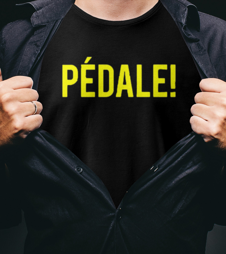 Pédale Bold Yellow Exclamation French Text T-Shirt