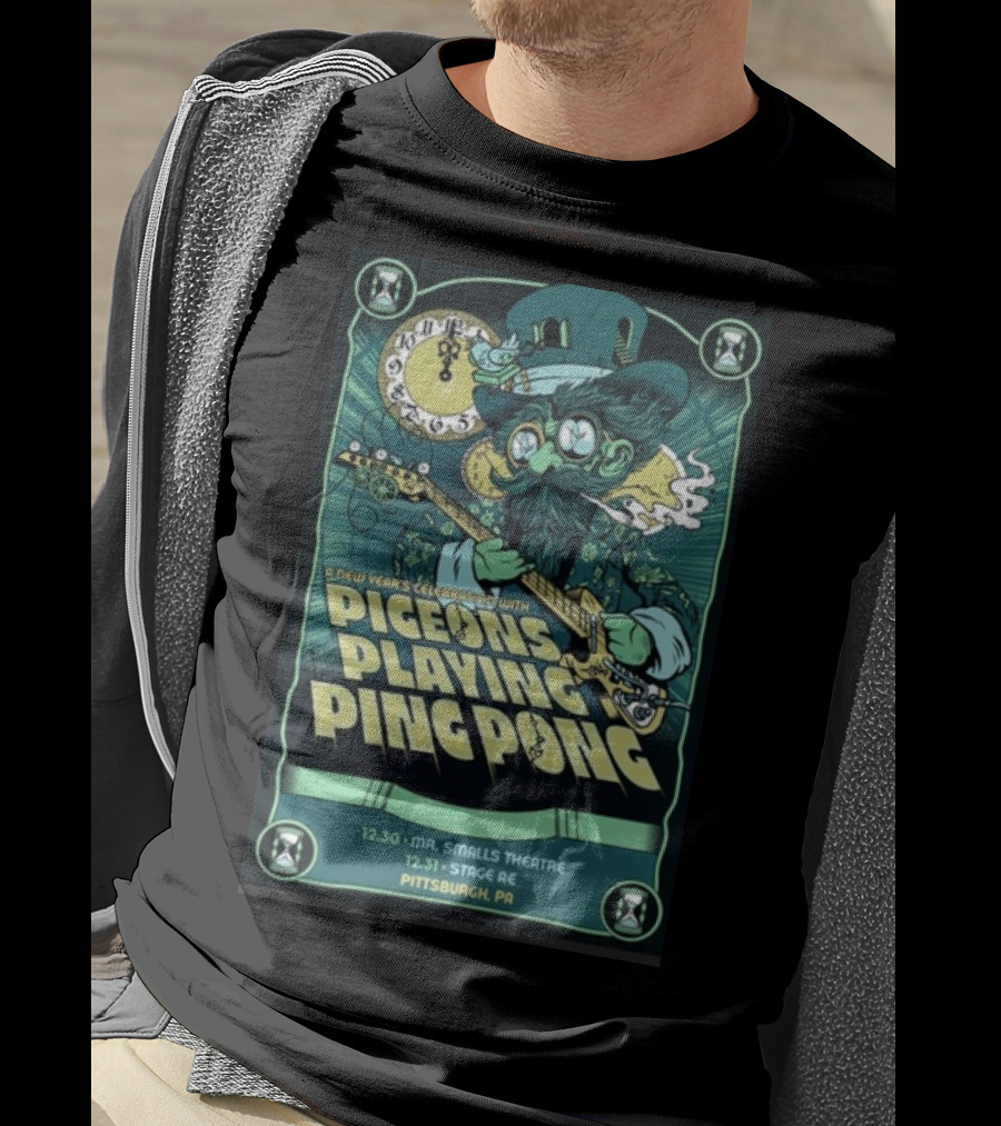 New Year's Celebration With Pigeons Playing Ping Pong Dec 30 Mr. Smalls Theatre Pittsburgh PA T-Shirt