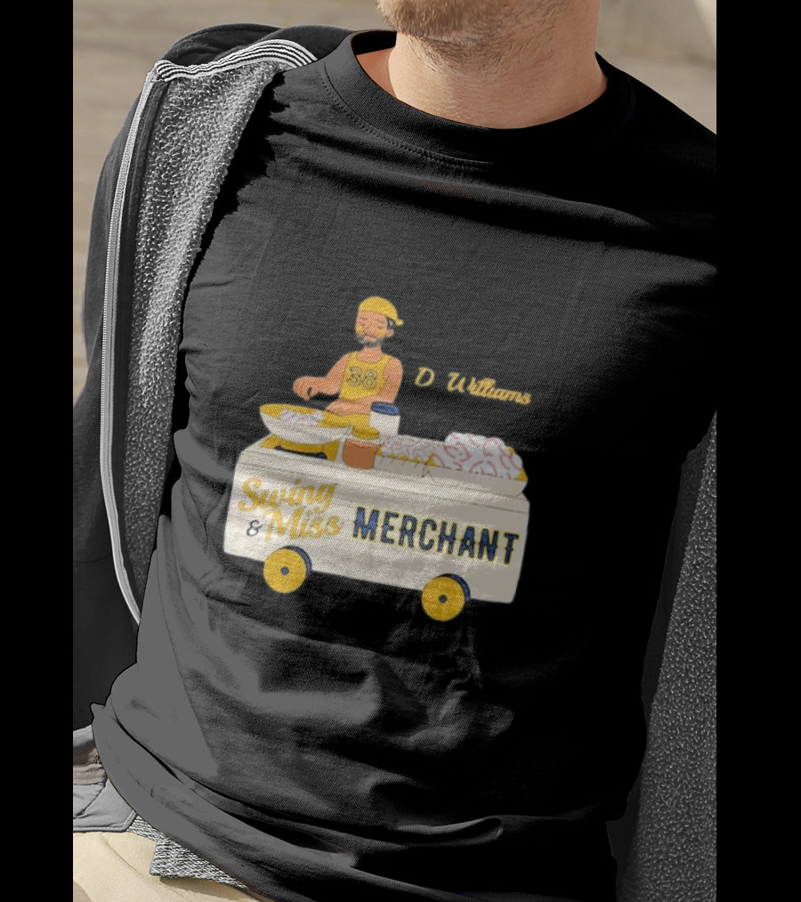 Devin Williams Swing And Miss Merchant Milwaukee Brewers Cartoon Baseball 38 T-Shirt