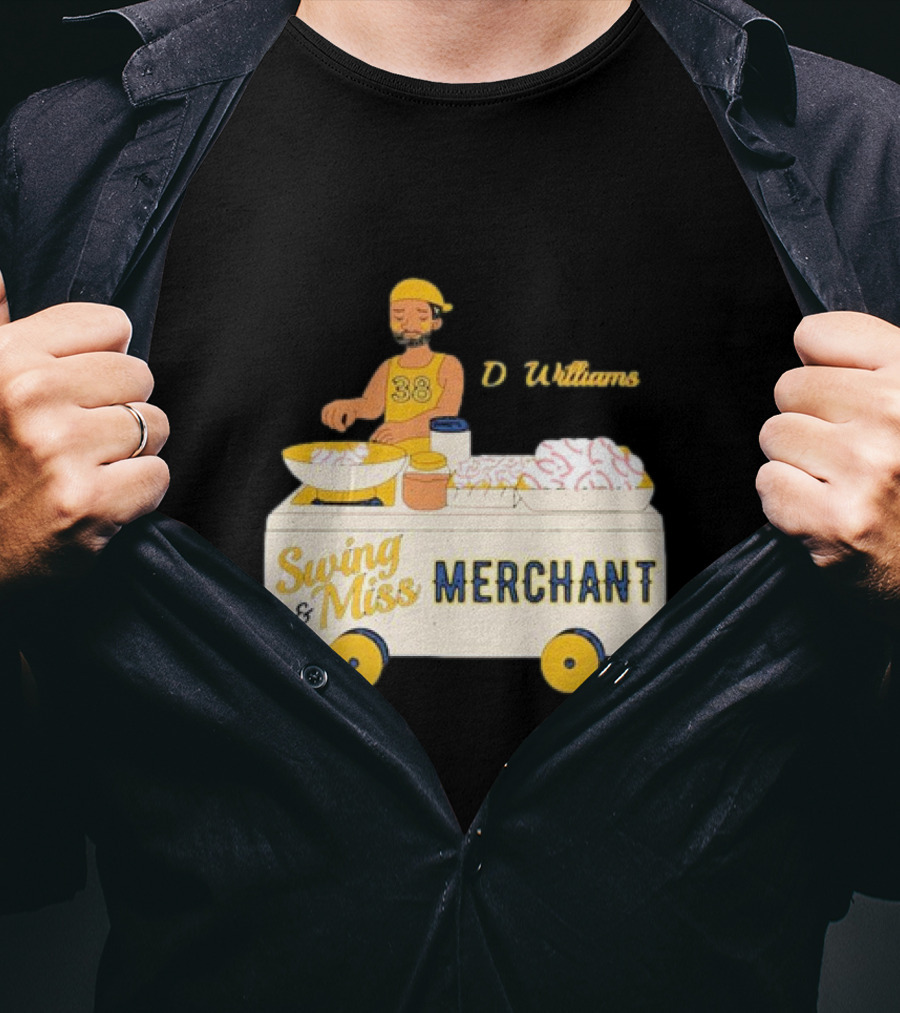 Devin Williams Swing And Miss Merchant Milwaukee Brewers Cartoon Baseball 38 T-Shirt