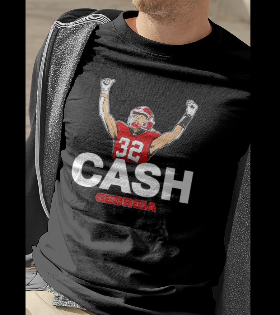 Georgia Bulldogs 32 Cash Georgia Victory Pose T-Shirt
