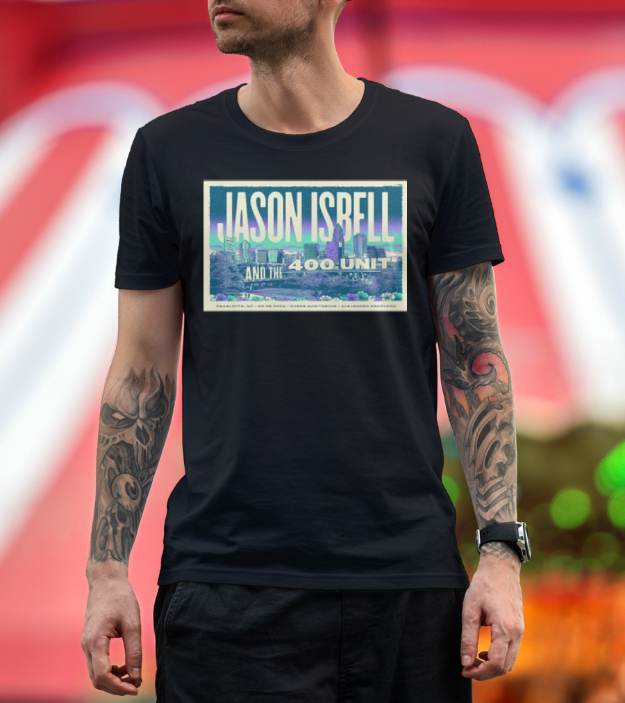 Jason Isbell and the 400 Unit Charlotte NC September 5 2024 Ovens Auditorium Skyline T-Shirt