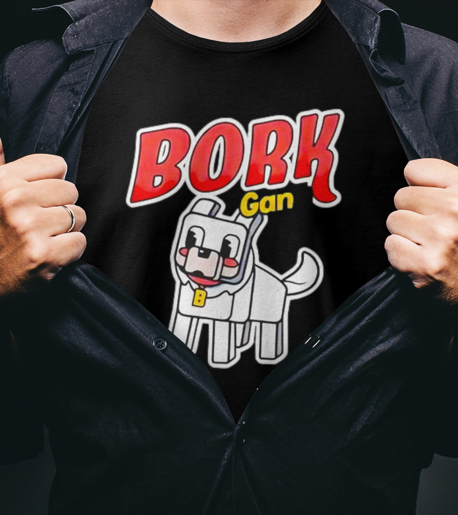 Bork Gang Dog Character With Collar T-Shirt
