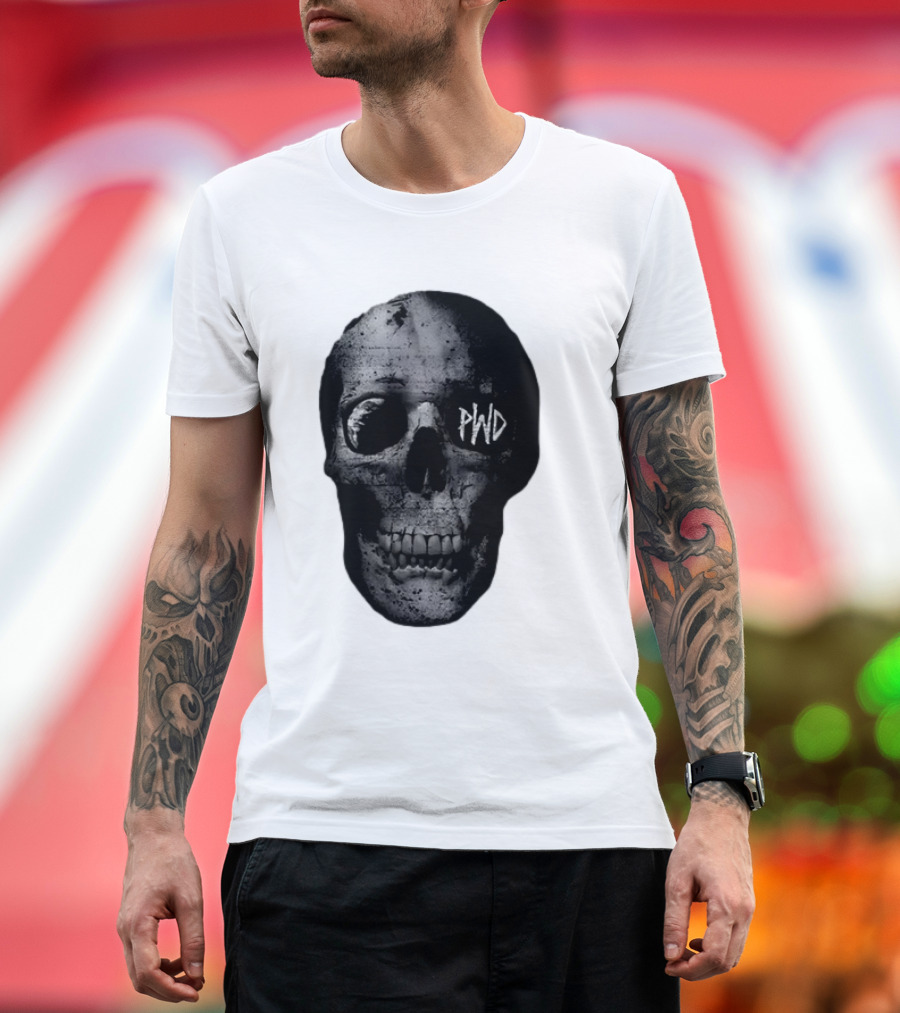 PWD Parkway Drive Dark Days 2012 Atlas Skull Image T-Shirt