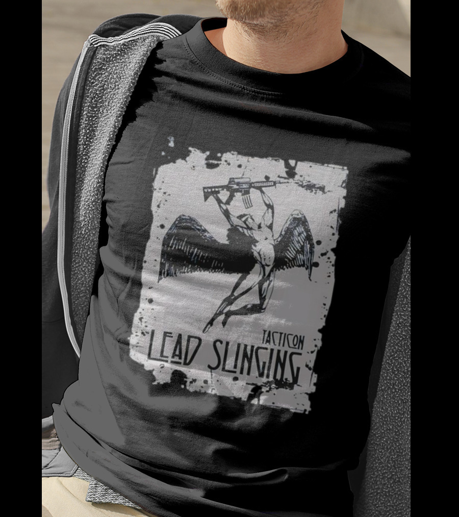 Tacticon Lead Slinging Angel With Rifle T-Shirt