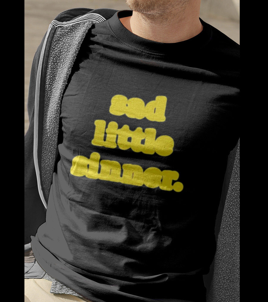 Sad Little Sinner Text Yellow Bold Font T-Shirt