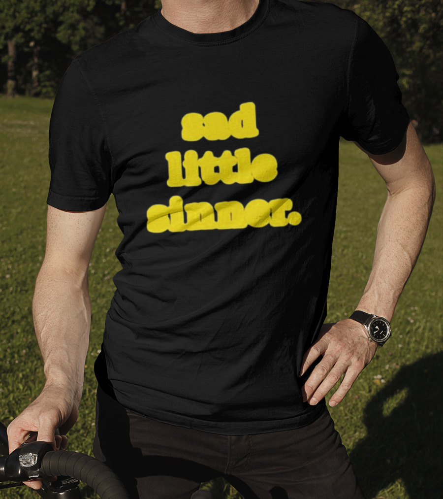 Sad Little Sinner Text Yellow Bold Font T-Shirt