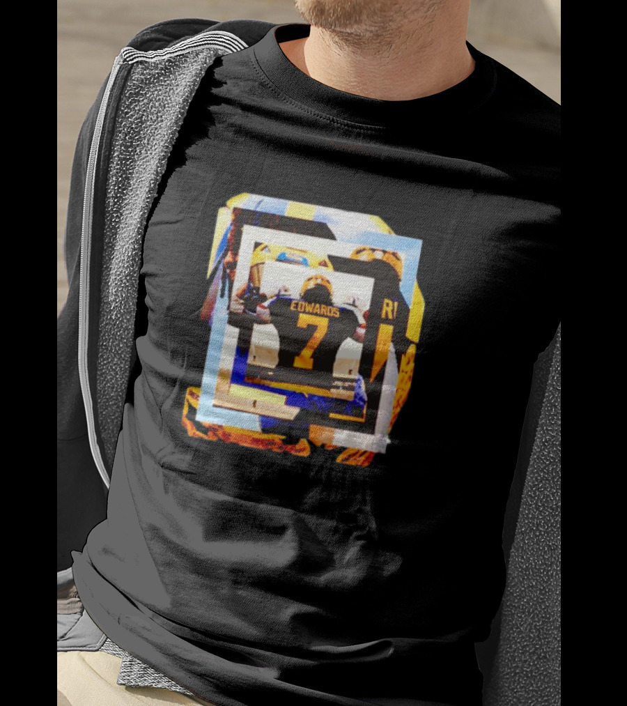 Michigan Wolverines Donovan Edwards Number 7 Football Collage T-Shirt