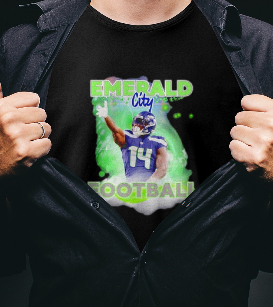 Emerald City Football DK Metcalf Seattle Seahawks 14 T-Shirt