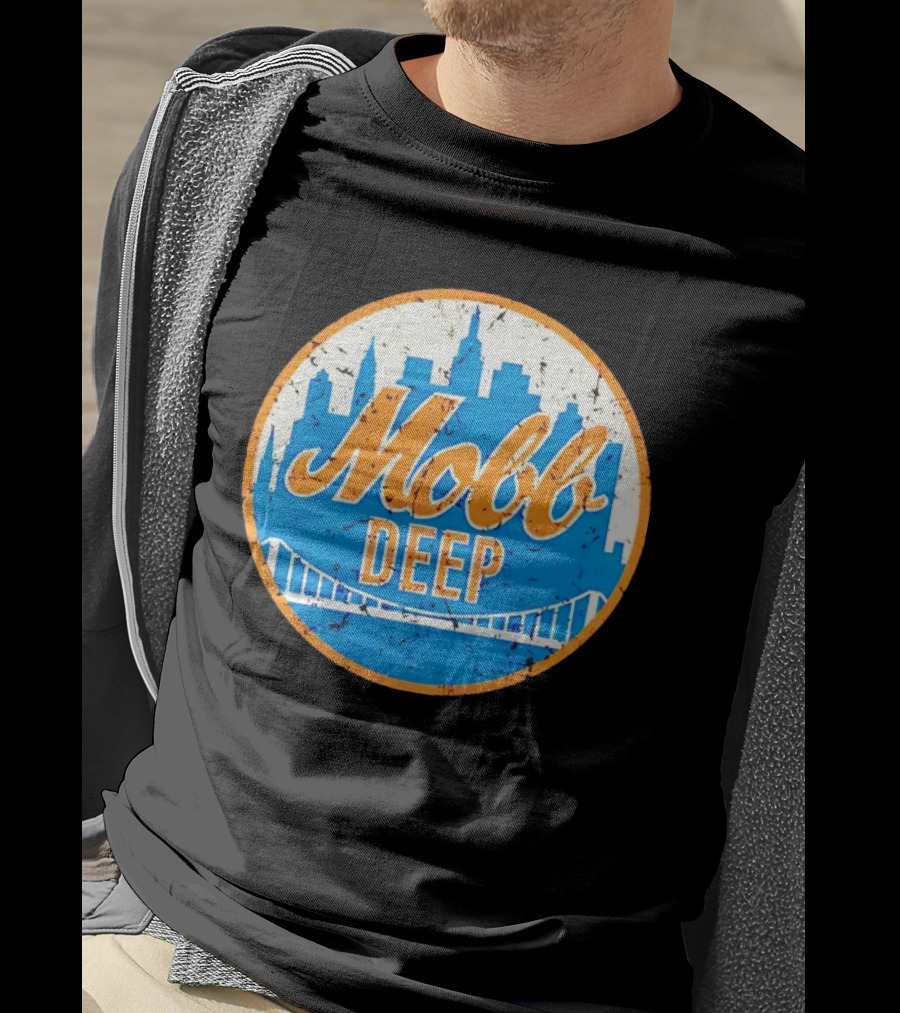 Mobb Deep Queens New York Knicks Vintage Skyline Bridge T-Shirt