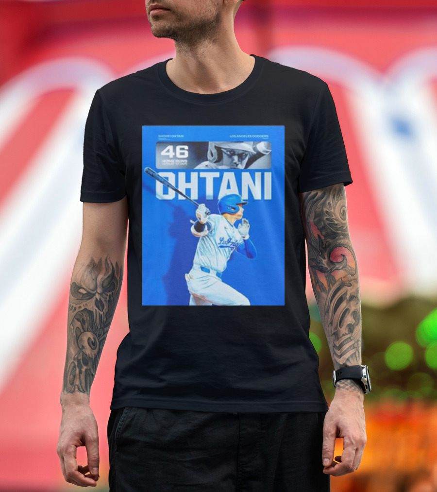 Shohei Ohtani Los Angeles Dodgers 46 Home Run Milestone in Sight T-Shirt