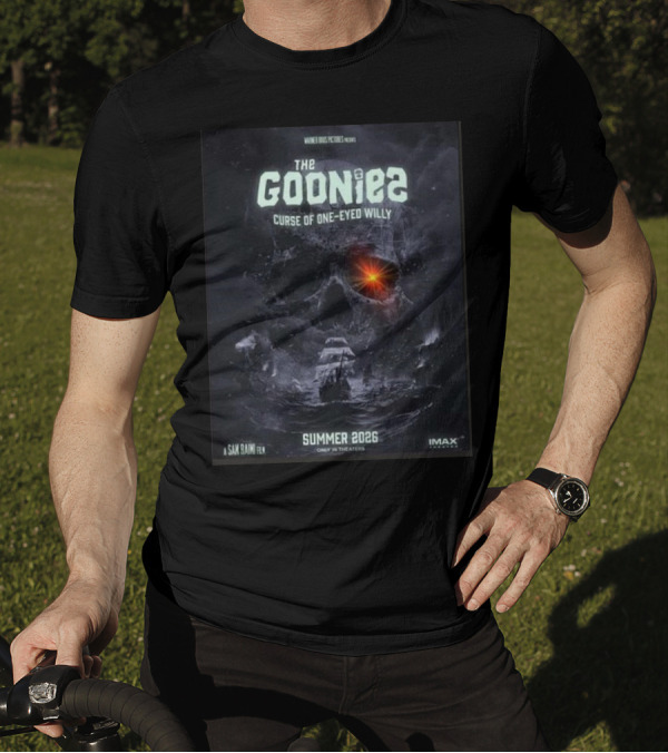 The Goonies 2 Curse Of One-Eyed Willy Summer 2026 IMAX Only In Theaters Warner Bros Pictures A Sam Raimi Film T-Shirt
