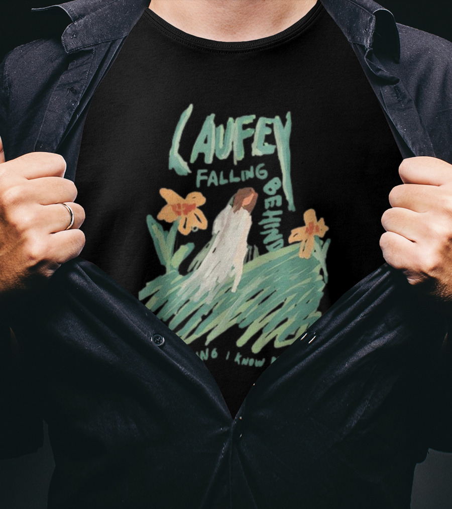 Laufey Falling Behind Everything I Know About Love With Daisies And Figure In Field T-Shirt