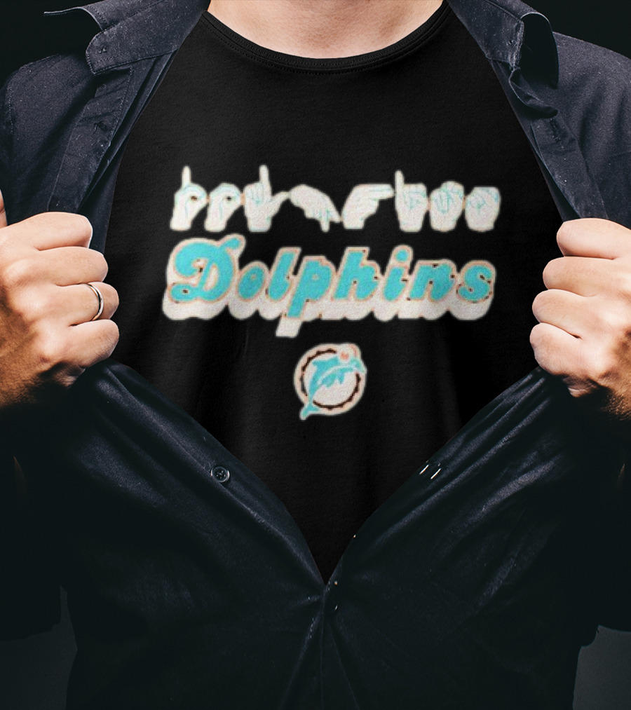 Miami Dolphins Love Hand Sign ASL T-Shirt