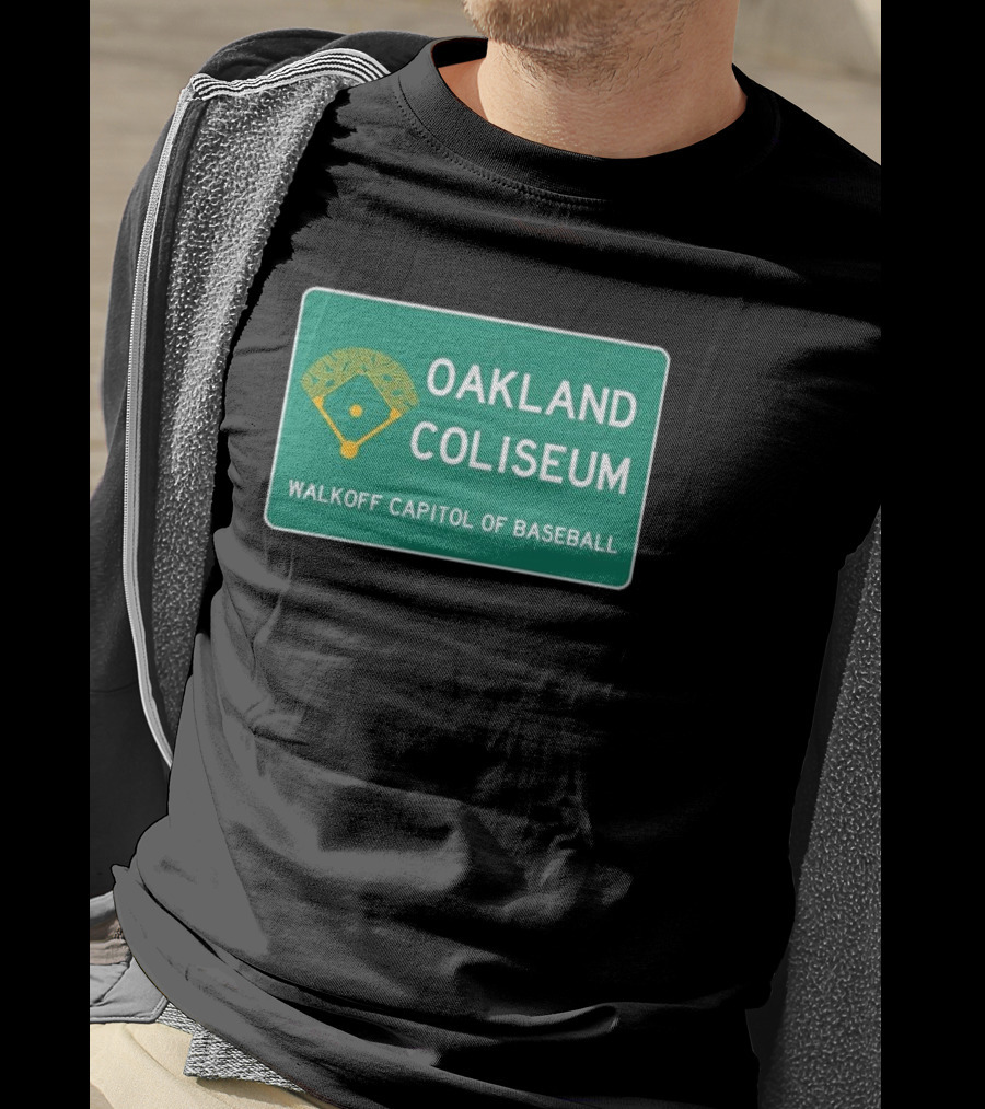 Oakland Coliseum Walkoff Capitol Of Baseball Iconic Sign T-Shirt