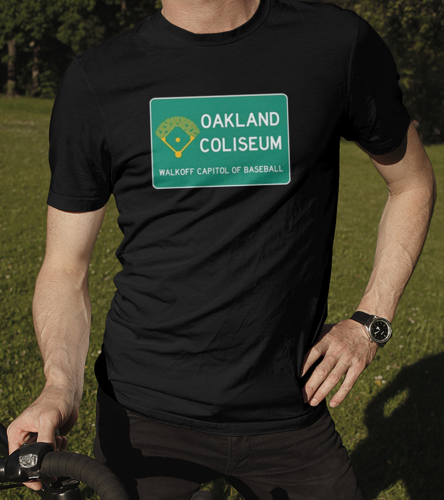 Oakland Coliseum Walkoff Capitol Of Baseball Iconic Sign T-Shirt