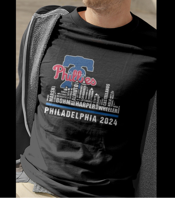 Philadelphia Phillies Player Lineup Skyline T-Shirt