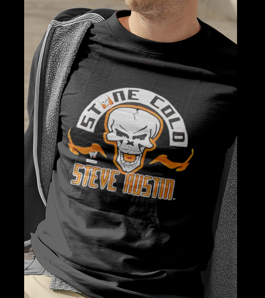 Stone Cold Steve Austin WWE Skull Flame Vintage T-Shirt