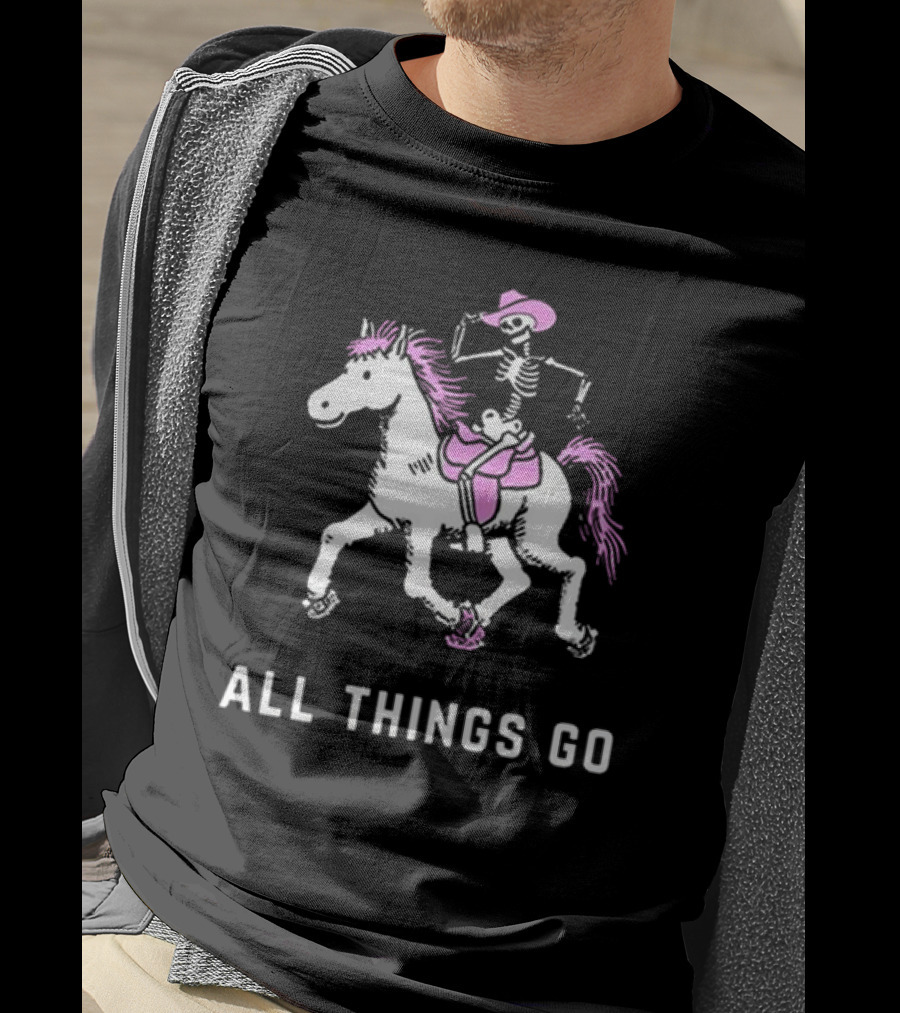 All Things Go Skeleton Riding Pony NYC Lineup T-Shirt