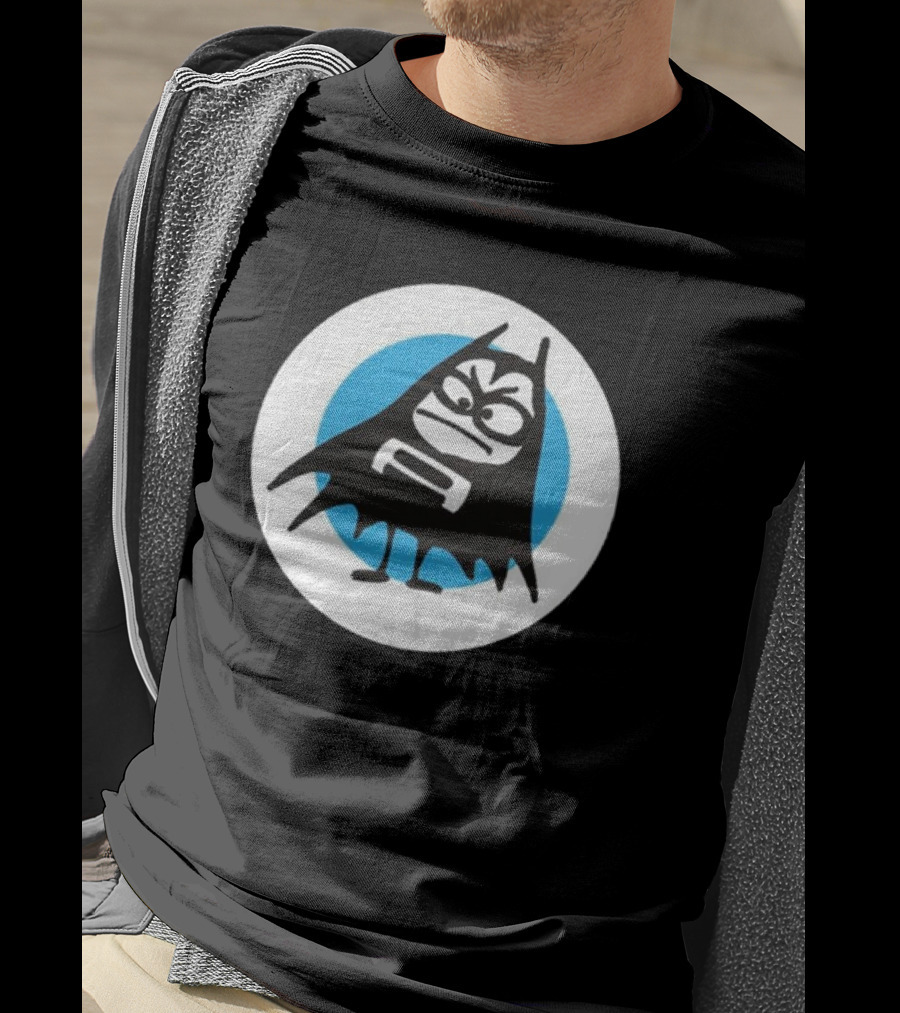 The Aquabats Lil Bat Classic Icon With Cartoon Bat And Mask In Circle T-Shirt
